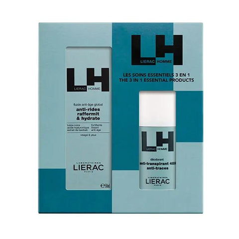 Lierac Homme The Essential 3-in-1 Care | Global Anti-Aging Fluid + Free Deodorant