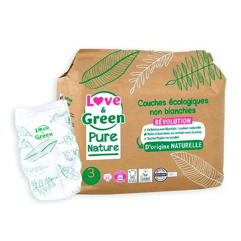 Love & Green Pure Nature Babywindel Ökologisch Größe 3 42 Stück