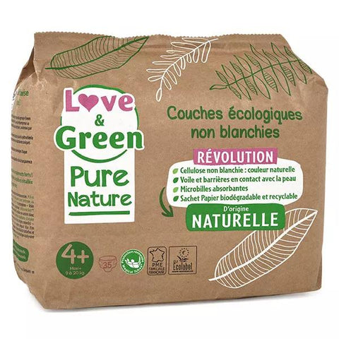 Love & Green Change Bébé Pure Nature Windel Öko Größe 4+ 35 Stück