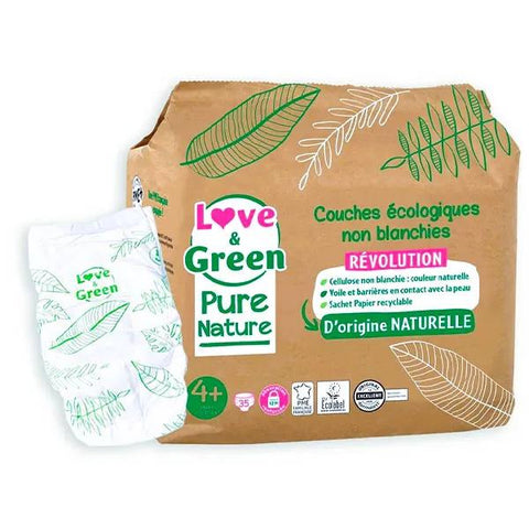 Love & Green Change Bébé Pure Nature Windel Öko Größe 4+ 35 Stück