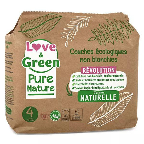 Love & Green Pure Nature Babywindel Größe 4 38 Stück