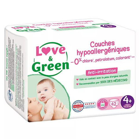 Love & Green Hypoallergene Windeln Gr. 4+ 9-20kg 42 Windeln
