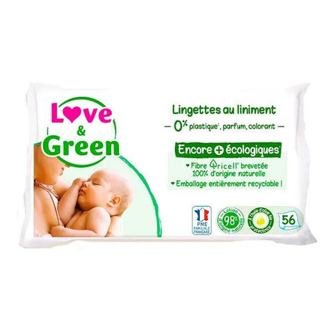 Love & Green Hypoallergene Feuchttücher mit Liniment 56 Stück