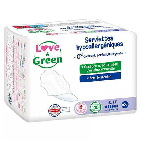 Love & Green Hypoallergene Nachtbinden 0% x10