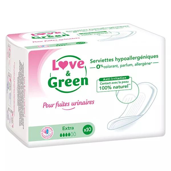 Love & Green Serviettes pour Fuites Urinaires Extra 10 unités