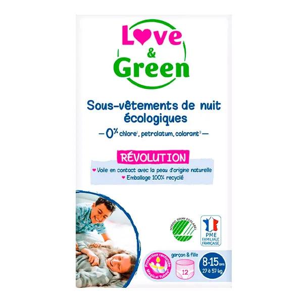 Love & Green Sous-Vêtements de Nuit Écologiques Enfants 8-15 ans 12 unités