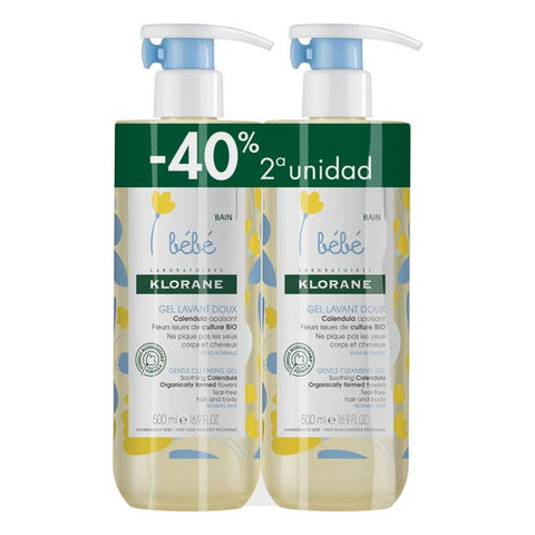 Klorane Bébé Gel Lavant Doux 2x500 ml