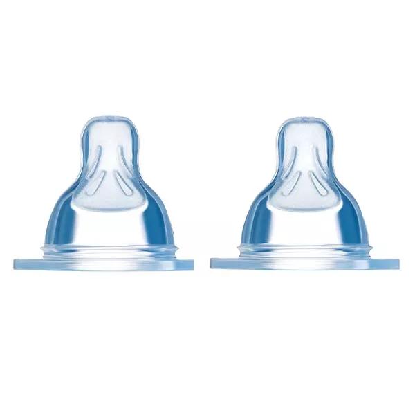 MAM Accessoires pour Biberons Tétine Silicone +0m Débit 1 Lent 2 unités