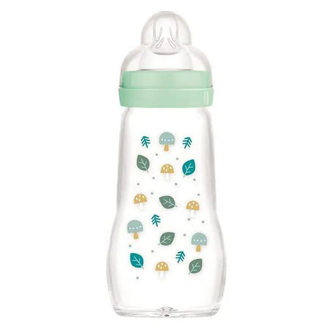 MAM Glass Bottle +2 months Foliage Mushrooms Design 260ml