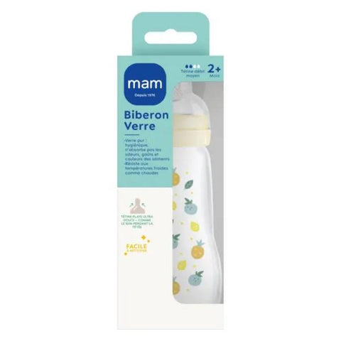 MAM Glass Bottle +2m Fruits 260ml