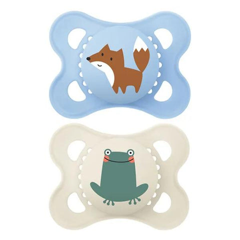 MAM Schnuller Original Nature 2-6 Monate Silikon Fuchs und Frosch (2 Stück)