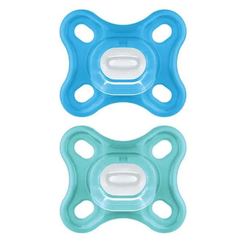 Mam Comfort Physiologischer Schnuller 0-2 Monate Blau - 2er-Set + Sterilisationsbox