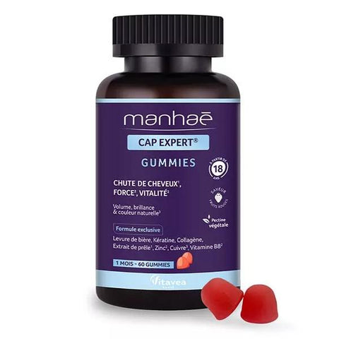 Manhaé Cap Expert – Haarausfall – Bierhefe, Keratin – 60 Gummies
