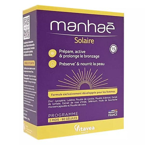 Manhaé Solaire – Bereitet die Bräune vor, aktiviert und verlängert sie – 60 Kapseln