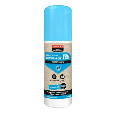 Manouka Tissu/Moustiquaires Autour De Bebe Spray répulsif 75ml