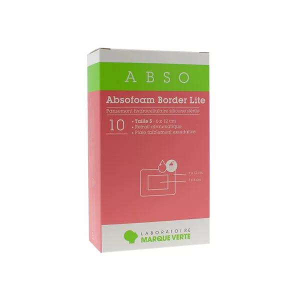 Marque Verte Absofoam Border Lite Pansement Hydrocellulaire 6cm x 12cm 10 unités