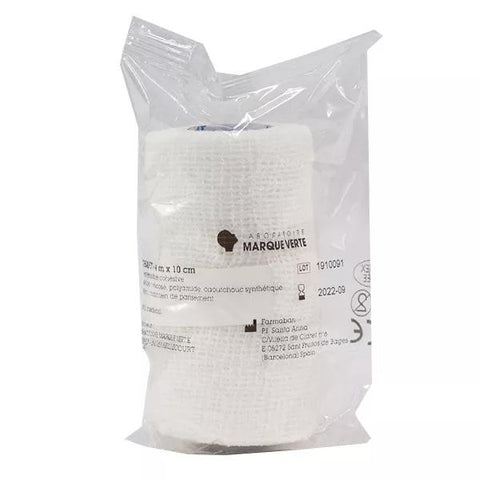 Marque Verte Absohaft Kohäsiver Stretchverband unter Zellophan 4m x 10cm 1 Stück