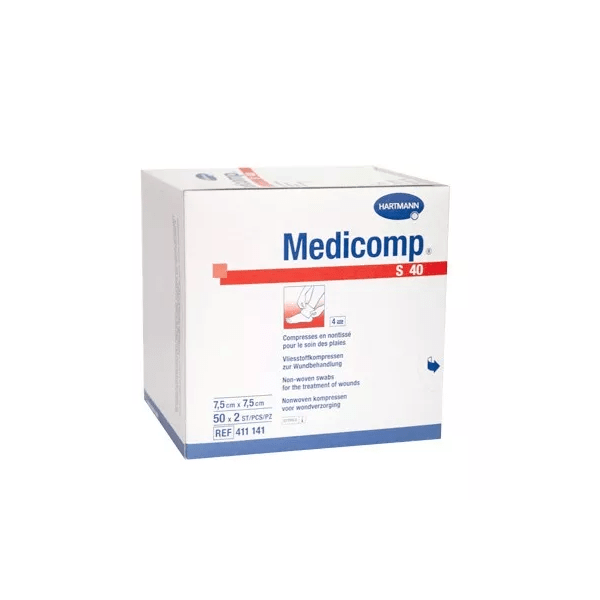 Medicomp Compresses en Non-Tissé 7,5cm x 7,5cm 50 sachets