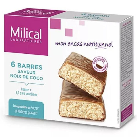 Milical Abnehmriegel mit hohem Proteingehalt Kokosnuss 6 Stück