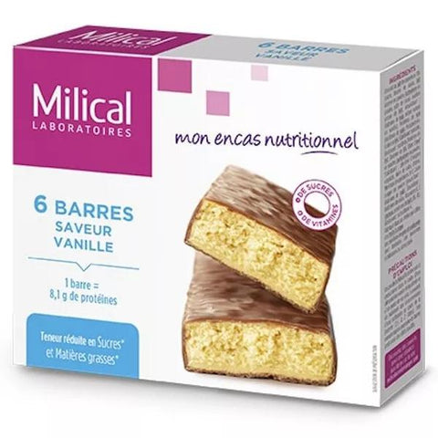 Milical Vanille Diätriegel extra proteinreich 6 Stück
