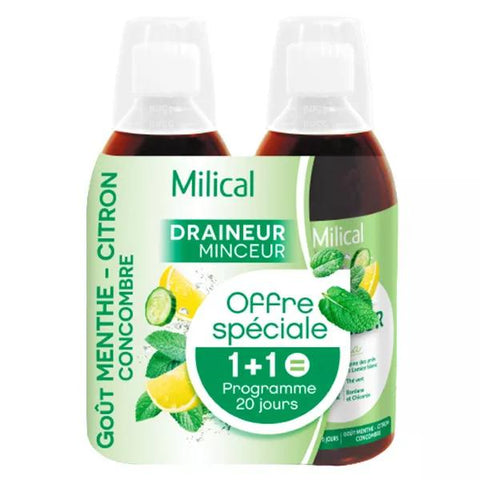 Milical Ultra Drainer Minze Zitrone Gurke 2 x 500ml Vorteilspack