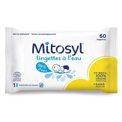 Mitosyl Feuchttücher mit Wasser für Babys - 1 Packung mit 60 Tüchern - EG LABO