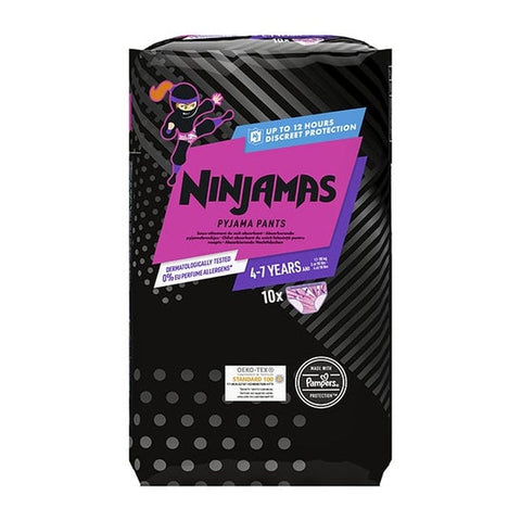 Pampers Ninjamas Pyjama-Höschen 4–7 Jahre Rosa Größe 7 (10 Stück)