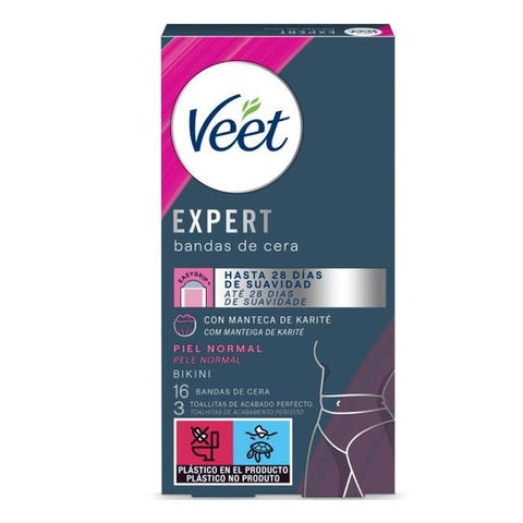 Veet Kaltwachsstreifen Bikini-Zone und Achseln (16 Stück)