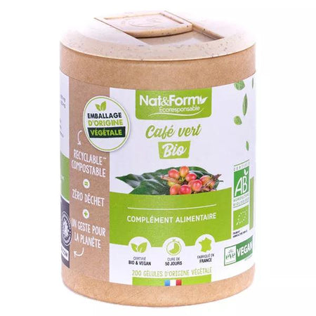 Nat & Form Écoresponsable Café Vert Bio 200 gélules