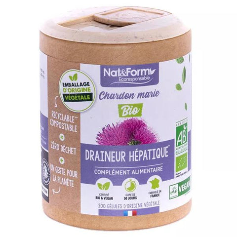 Nat & Form Écoresponsable Bio Mariendistel 200 Kapseln