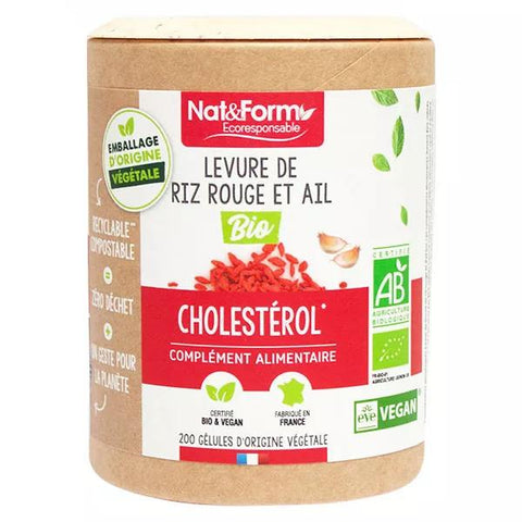 Nat & Form Écoresponsable Rotschimmelreis & Knoblauch Bio 200 pflanzliche Kapseln