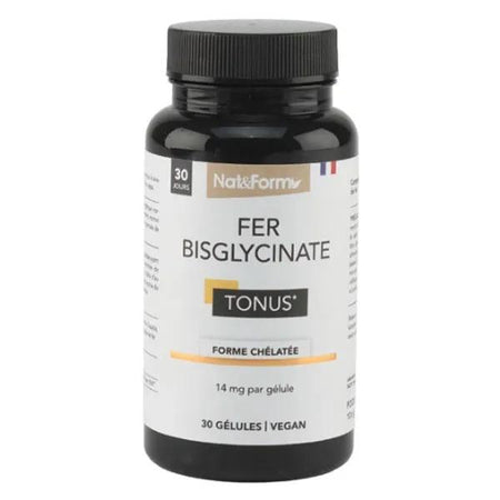 Nat & Form Nature Bisglycinate de fer Tonus 30 gélules