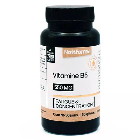Nat & Form Vitamin B5 Müdigkeit und Konzentration 30 Kapseln
