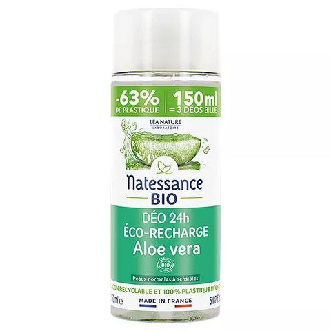 Natessance Organic Deodorant 24h Aloe Vera Eco-Refill 150ml