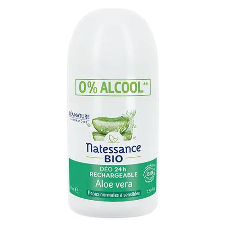 Natessance Déodorant Bio Rechargeable 24h Aloe Vera Roll-On 50ml