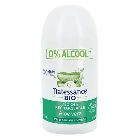 Natessance 24h Rechargeable Organic Aloe Vera Roll-On Deodorant 50ml