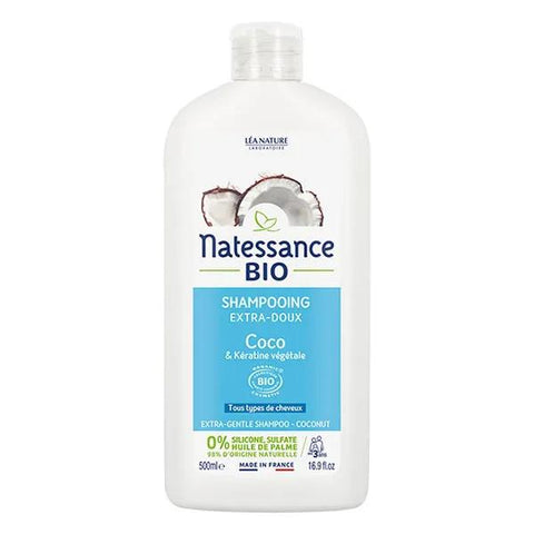 Natessance Sanftes Bio-Shampoo Kokos & Pflanzenkeratin 500ml