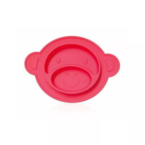Nuby Rutschfester Silikonteller Affe blau +9m