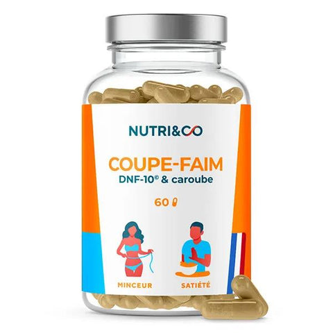 Nutri&Co Starker Appetitzügler DNF-10® und Johannisbrot – Appetitreduktion – 60 Kapseln