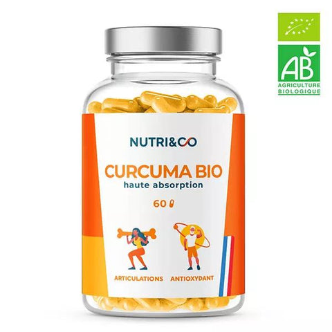 Nutri&Co Bio Kurkuma Hohe Bioverfügbarkeit für Gelenke 60 vegane Kapseln