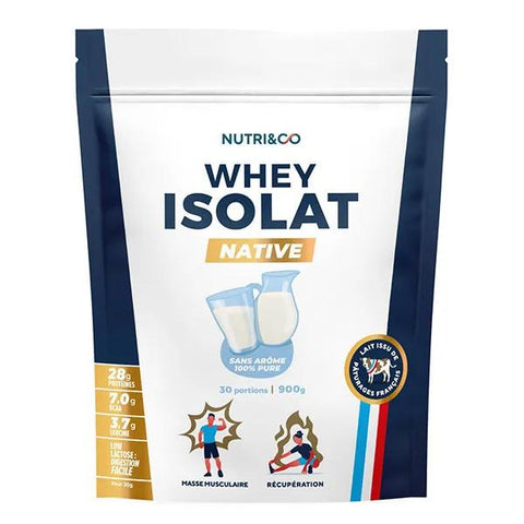 Nutri&Co Natives Whey Protein Isolat 94% Pulver - Geschmacksneutral - 900g
