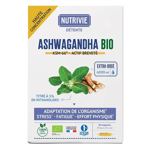 Nutrivie Ashwagandha Bio Ksm-66 - 6000 Mg - 20 ampoules x 10ml