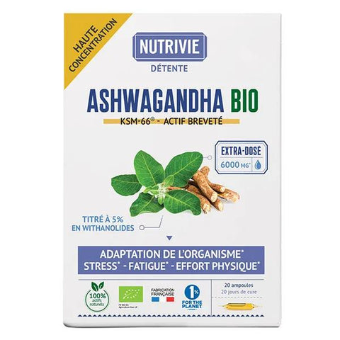 Nutrivie Ashwagandha Bio Ksm-66 - 6000 mg - 20 Ampullen x 10ml