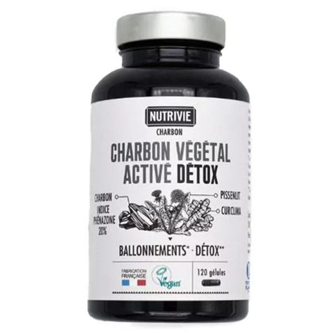 Nutrivie Aktivkohle Kurkuma und Löwenzahn Vegan 120 Kapseln