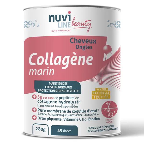 Nuviline Collagène Marin Cheveux & Ongles Ortie piquante Biotine (B8) Saveur Fruitée 280g