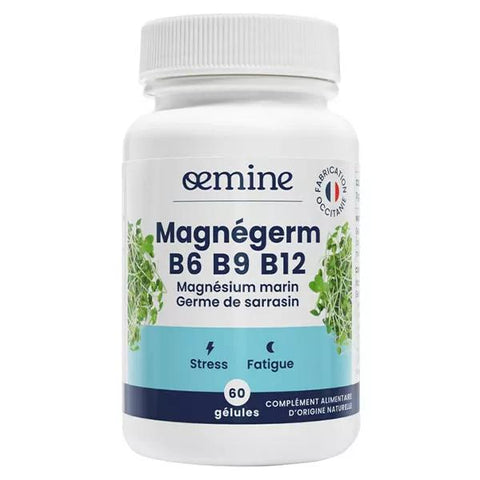 Oemine Magnégerm B6 B9 B12 Meeresmagnesium Stress und Müdigkeit 60 Kapseln