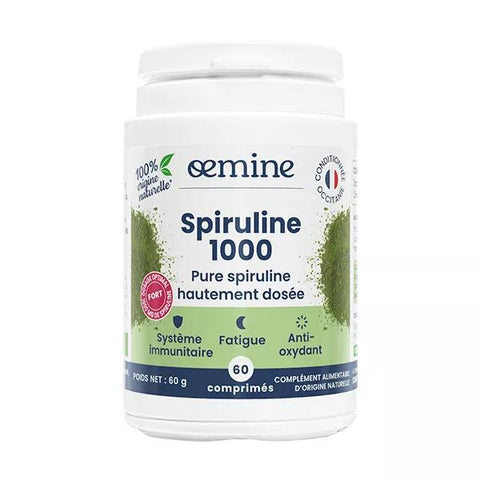 Oemine Spirulina 1000 Immunsystem Müdigkeit und Antioxidans 60 Tabletten