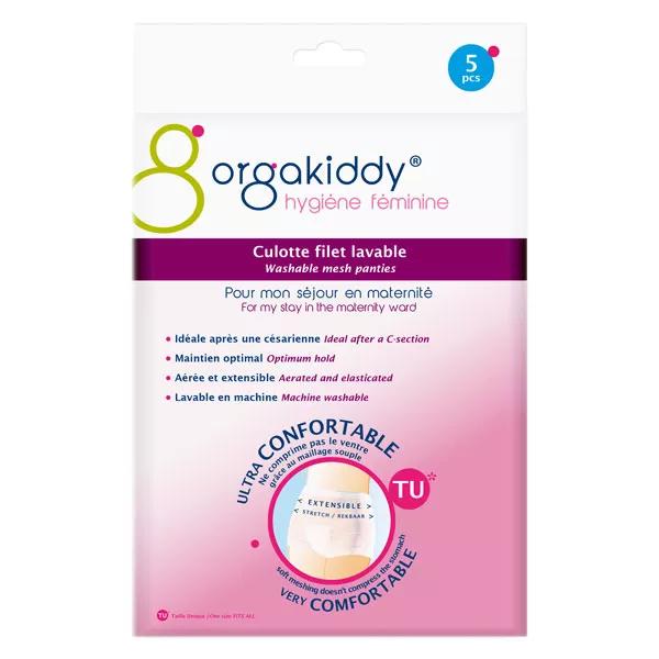 Orgakiddy Hygiène Féminine Culotte Filet Lavable Taille Unique 5 unités