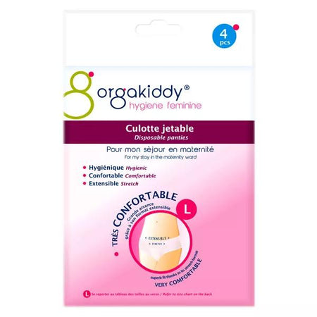 Orgakiddy Hygiène Féminine Culotte Jetable Taille L 4 unités