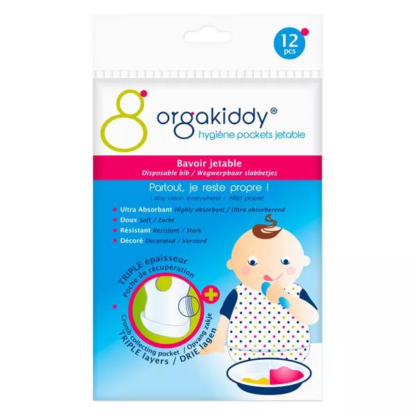 Orgakiddy Hygiène Pocket Bavoir Jetable 12 unités